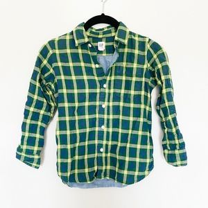 3 for $25 / GAP PLAID BLUE GREEN BUTTON DOWN LONGSLEEVE SHIRT